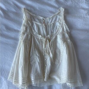 Free people flowy lace cotton top